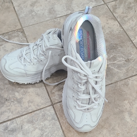 Skechers White Memory Foam Sneakers - Picture 1 of 10